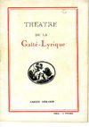 saison Gaite Lyrique saison 1928_29 La Belle Hélène