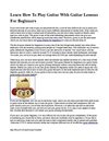 Learn How To Play Guitar With Guitar Lessons For Beginners