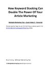 How To Double The Power Of Your Article Marketing