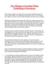 Five Things to Consider When Publishing a Newsletter