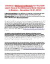  Millionaire Mind Intensive - Boston, MA Nov. 19-21, 2010