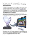 Watch Satellite TV On PC Without Worrying About The Cost