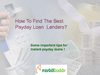Payday loan lenders