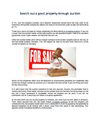 Search out a good property through auction