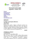 Nouveautés adultes Rentrée 2010
