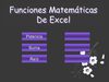 Funciones Matemáticas De Excel(Yeimy)