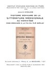 Joseph ANGLADE - Histoire sommaire de la littérature méridionale au moyen-âge