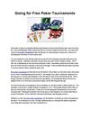 Going for Free Poker Tournaments