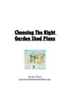 Choosing The Right Garden Shed Plans