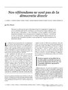 Nos référendums ne sont pas de la démocratie directe, Don Rowat, 1998