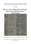Emil LEVY - Petit dictionnaire ancien occitan (provençal)-français