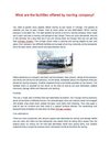 What are the facilities offered by moving company?