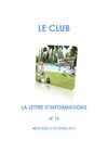 la lettre du Club - n°14 - 6 octobre 2010