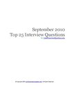 Top 25 Job Interview Questions of September 2010