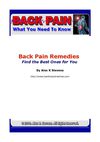 Back Pain Remedies - Find The Best Ones For You