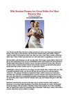 Why Russian Women Are Great Brides For Most Western Men