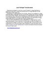 Low Voltage Transformers