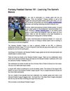 Fantasy Football Games 101 - Learning The Game's Basics