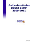 Guide des Etudes DEUST BCMM 2010-2011