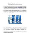 Drinking Water Treatment Systems