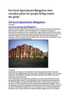 Serviced Apartments Bangalore Best Vacation Place for People Living Round the Globe