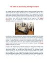The need for purchasing moving insurance