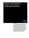 HINDU SYSTEM OF TIME RECKONING