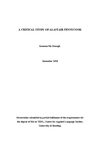 A CRITICAL STUDY OF ALASTAIR PENNYCOOK