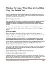 Webinar services what they are and how they can benefit you