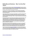 Public Records Database – How Can You Find Them?
