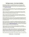 Self Improvement - A Few Basic Guidelines
