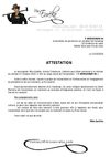 Attestation de la chanteuse Miss Eurêka pour le partenariat avec l'association Y ARRIVAREM 66