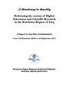 A Roadmap to Quality: Reforming the System of Higher Education and Scientific Research in the Kurdistan Region of...