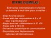 Offre d'emploi exclusive