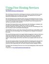 Using Free Hosting Services