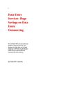 Data Entry Services- Huge Savings on Data Entry Outsourcing