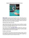 Beginners Guide On How To Play At Online Casino