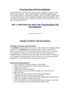 Construction Job Descriptions