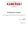 Kamerun ! - Proclamation commune - 22 avril 