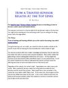 Quid Pro Quo™ Series Sales Training: How a Trusted Advisor Relates At the Top Level 