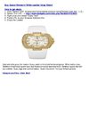 GUESS Women's White Leather Strap Watch