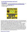 SONY BDP-S470 Multi Region Code Free DVD