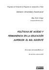 Politicas de acceso y permanencia en la educacion superior. El rol docente