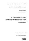 El presupuesto domo herramienta de gestión por programas