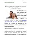 Kentucky Individual Health Insurance at Affordable Rates