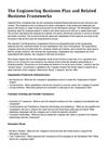 The Engineering Business Plan and Related Business Frameworks