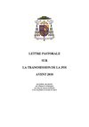 Lettre pastorale sur la transmission de la foi - Avent 2010