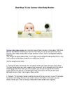Best Way To Use Summer Infant Monitor