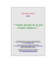 Valeur morale de la joie - Spinoza