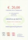 SUBITO CERTIFICATO CAMERALE